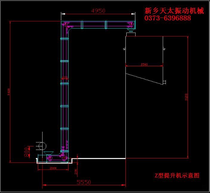 Z型提升機|Z型斗式提升機外形圖